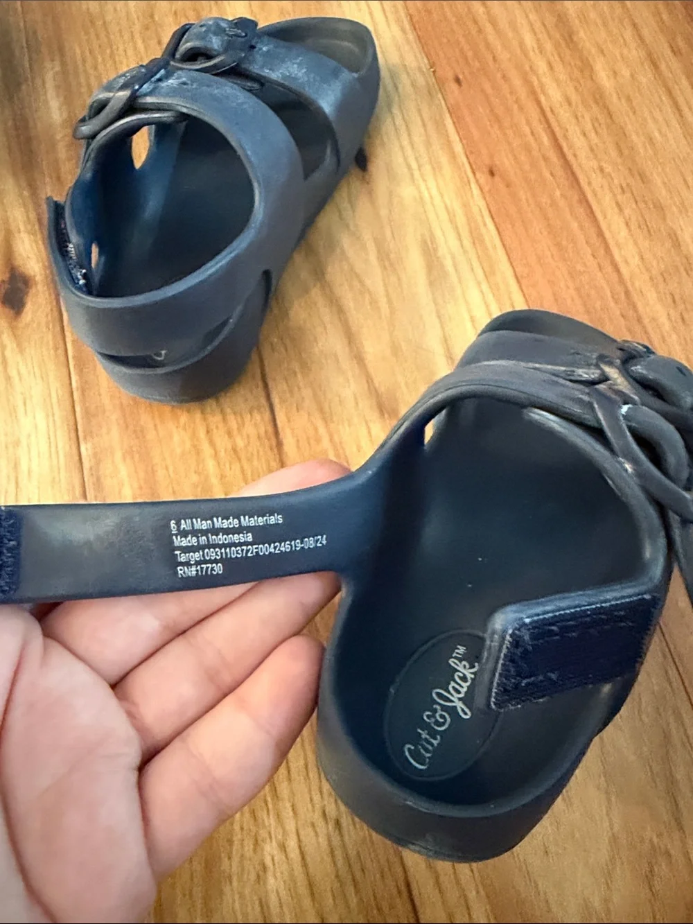 Cat & Jack Blue Velcro Sandals (Size 6 toddler)